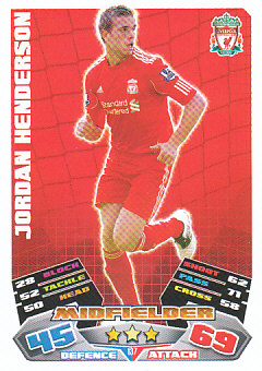 Jordan Henderson Liverpool 2011/12 Topps Match Attax #137